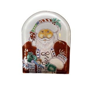 Chinemel By B. Yee Father Christmas Santa Holiday Trinket Box Enamel On Copper